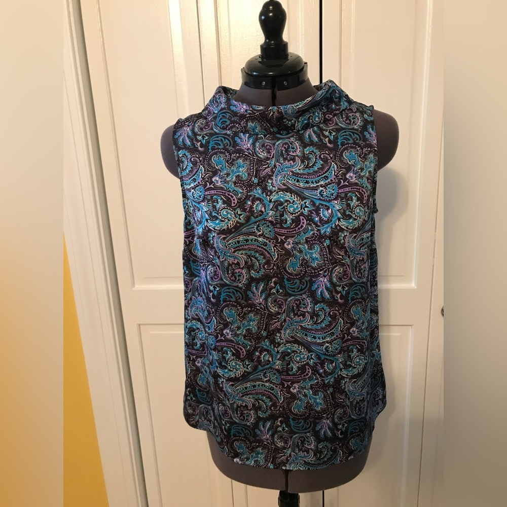 Talbots Sleeveless paisley Size 4 Top